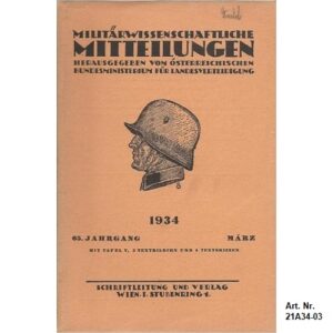 21A34-03. Militärwissenschaftliche Mitteilungen. März. 1934.