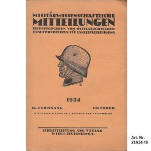 21A34-10. Militärwissenschaftliche Mitteilungen. Oktober. 1934.