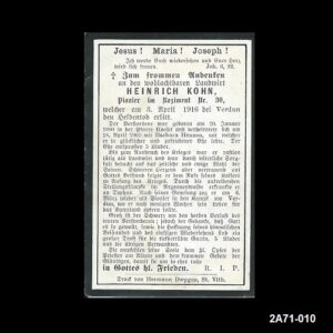 Heinrich Kohn. Regiment Nr. 30.