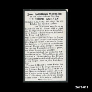 Heinrich Kohnen. Inft. Reg. 160.