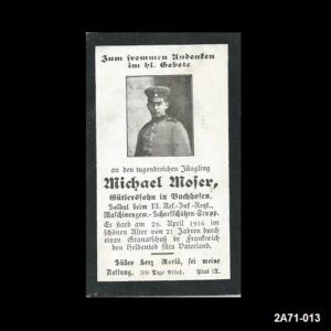Michael Moser. 13. Res. Inf. Regt. Nr. 13.