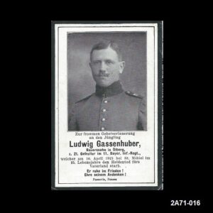Ludwig Gassenhuber. 11. Bayer. Inft. Reg.