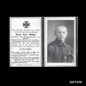 Karl Weber. 15. Bayer. Inft. Reg.