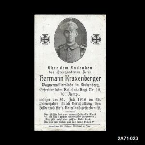 Hermann Kraxenberger. 19. Res. Inft. Reg.