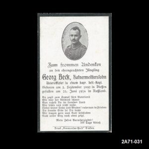 Georg Beck. Bayer Inft. Reg.