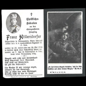 Franz Höllerstorfer. k.k. Landes-Schützen-Reg. III