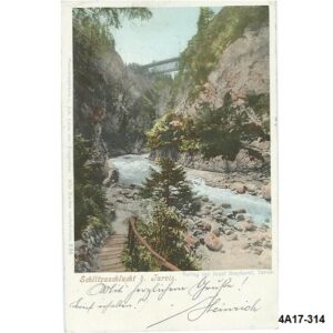 Schlitzaschlucht bei Tarvis 1899.