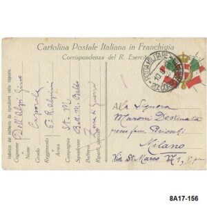 ITALY. 20. CorpsArmata. Posta Militate Armata 10-08-1916.