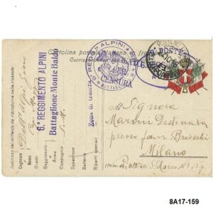 ITALY.  20. CorpsArmatia. Posta Militare.14-10-1918.