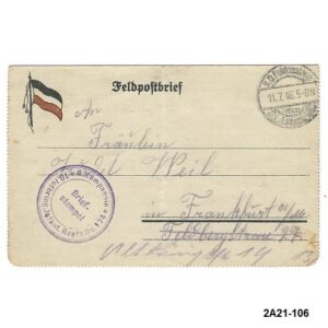 K.D. Feldpoststation. Inft. Reg 174.