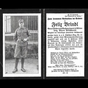 Felir Brindl. K.u.k. Schützen Reg. Nr. 21.